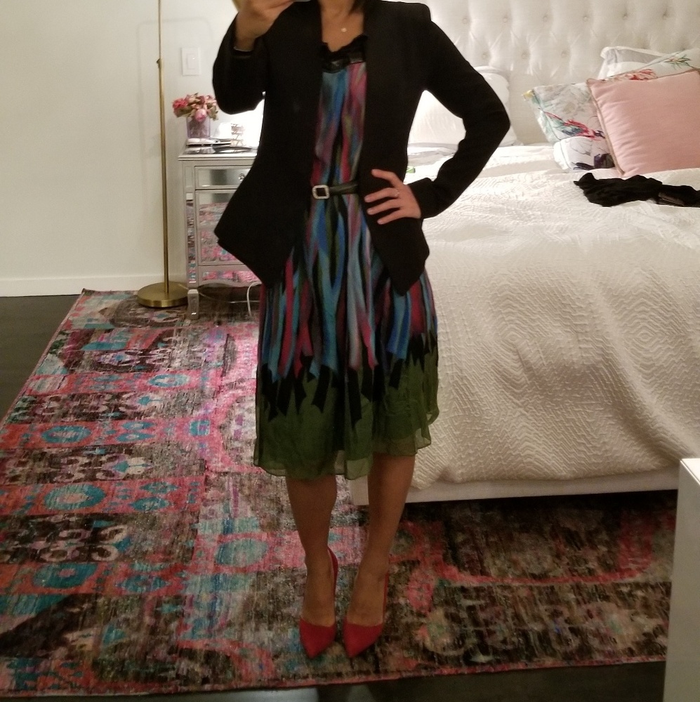 Like New Miu Miu silk dress with jeweled neck